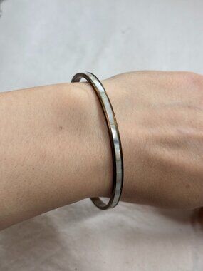 Vintage Brass + Abalone Bangle